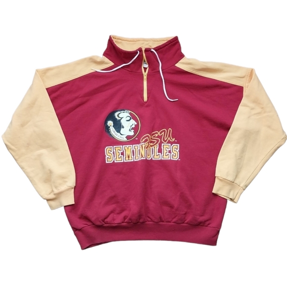VINTAGE 90s FLORIDA STATE SEMINOLES 1/4 ZIP SWEATSHIRT - Picture 1 of 5